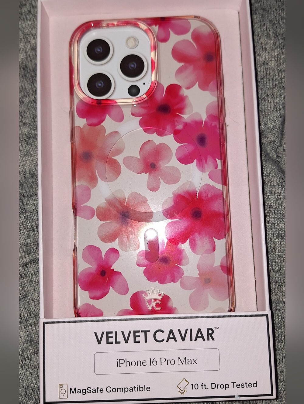 Velvet Caviar Pink Floral MagSafe Case for iPhone 16 Pro Max